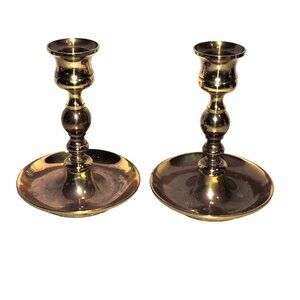 Pair Of Vintage Baldwin Brass Candle Holders 5 Inches High Home Decor Made In US